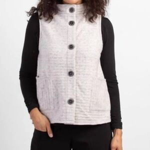 Habitat Fleece Ribbed Pocket Vest in Winter White - NEW - Size XL